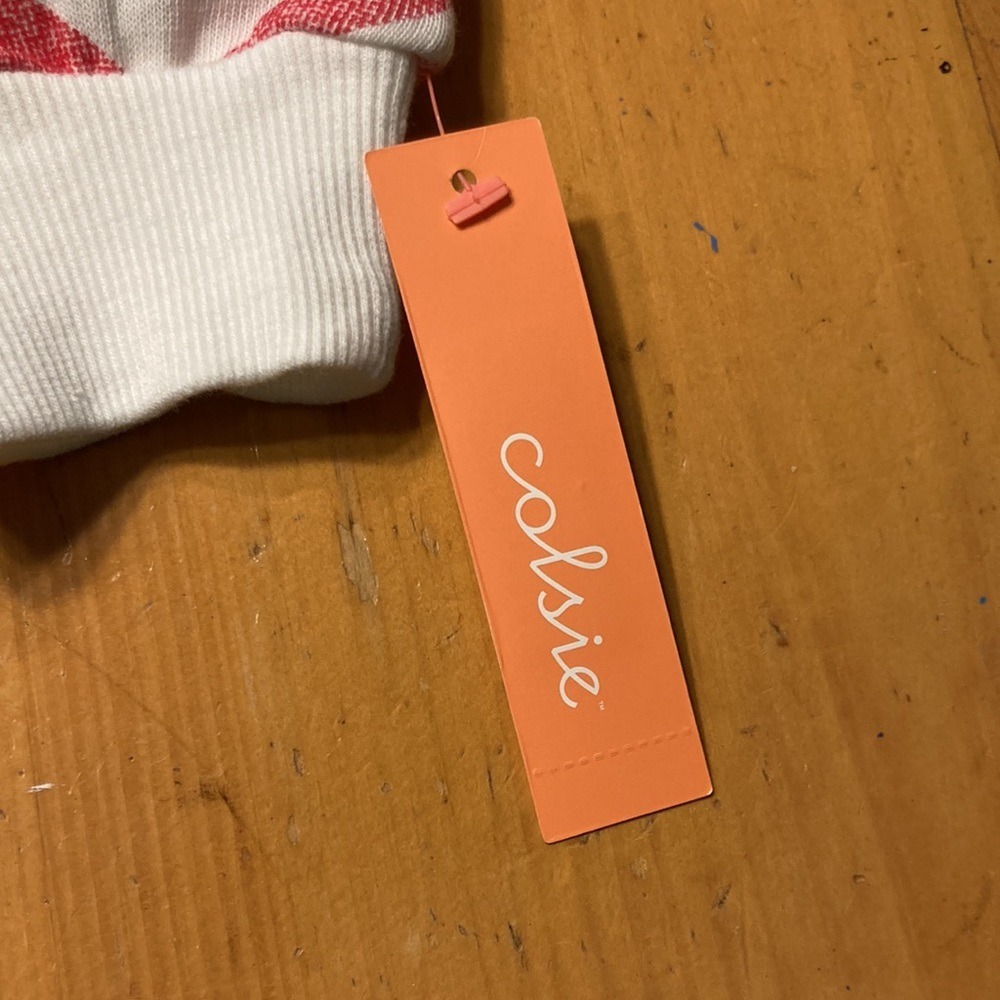 Colsie Preppy Pink Red Plaid Coquette Cropped Sweatshirt Medium NEW - Picture 7 of 8